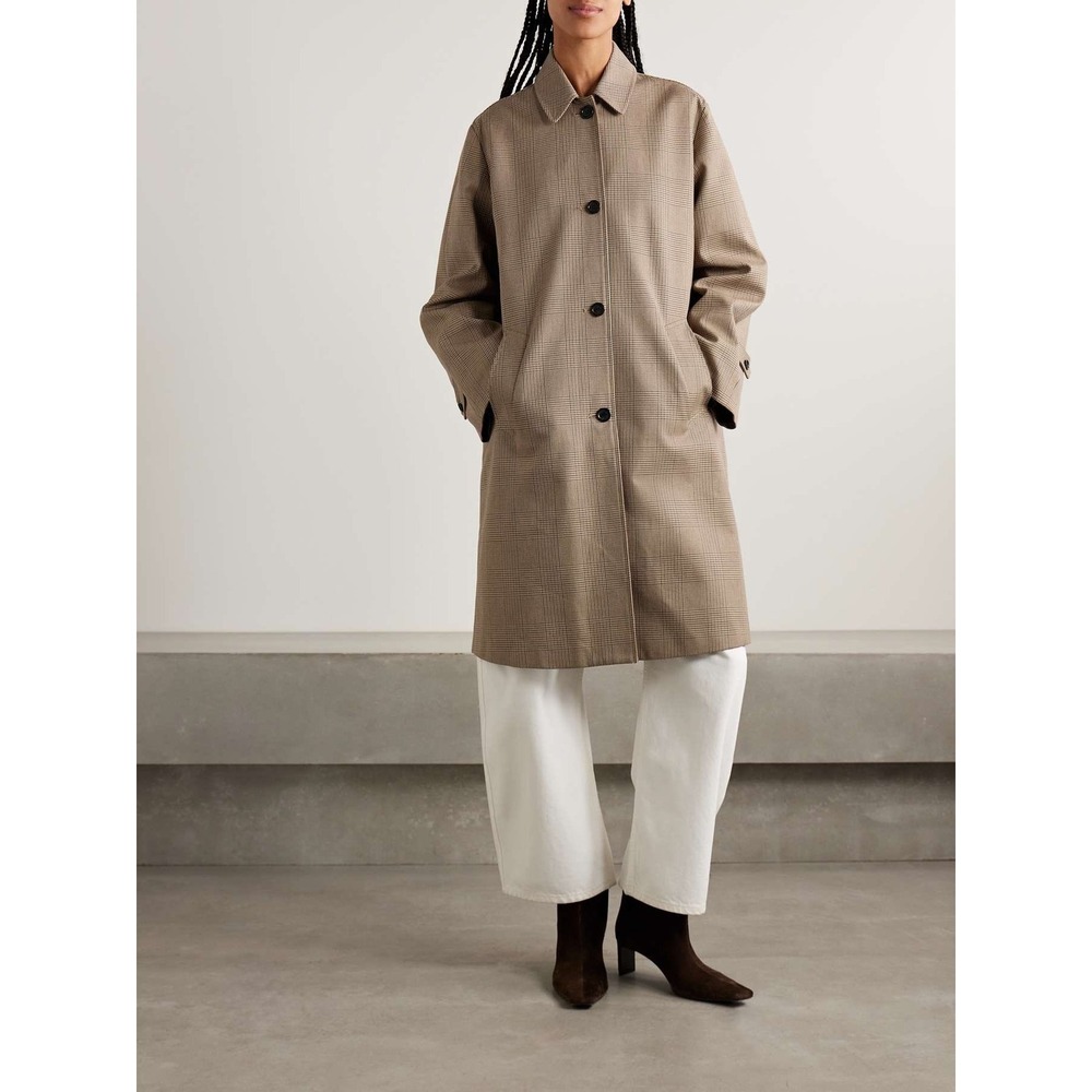NWOT Nili Lotan Watson Duster Trench Coat in Beige Check Old Money/ Quiet Luxury - Picture 2 of 15